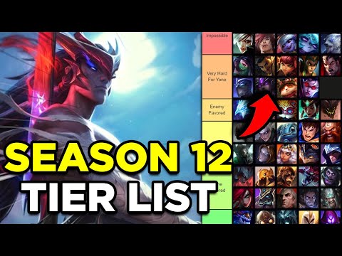 THE *ULTIMATE* SEASON 12 YONE MATCHUP TIER LIST - League of Legends