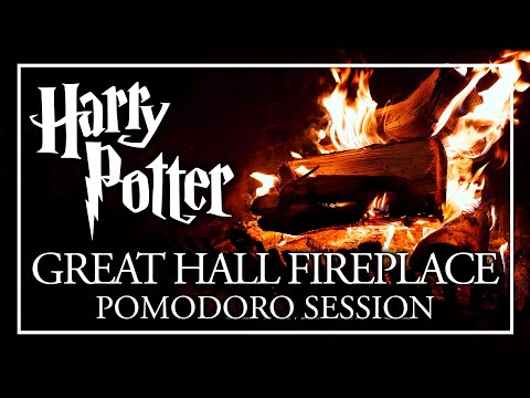 STUDY in the GREAT HALL OF HOGWARTS - Pomodoro Session - Harry Potter Fireplace ASMR