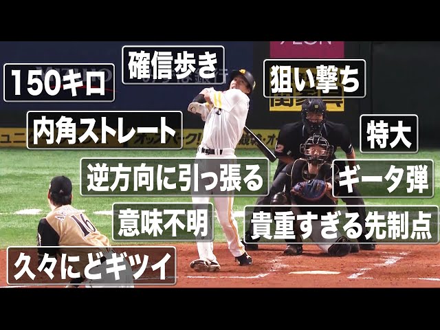 【うわぁ…】ホークス・柳田『内角150キロ直球を逆方向引っ張り特大確信歩き25号』
