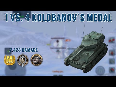 World of Tanks Blitz || AMX 12t 1 Vs. 4 || Ace Tanker || Kolobanov’s Medal