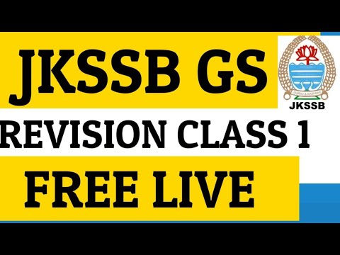 ðŸ›‘JKSSB FREE GS REVISION CLASS @Career Success