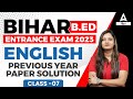 Previous Year Paper Bihar Bed Entrance Exam 2023 Preparation For English Classes By Deepti Maam
