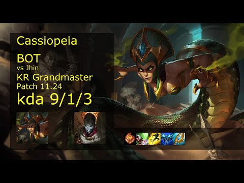 Cassiopeia Bot & Morgana vs Jhin & Thresh - KR 9/1/3 Patch 11.24 // [롤] 카시오페아 vs 진