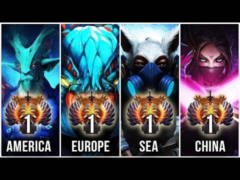 Dota 2 TOP-1 Rank of all Regions - America, Europe, China, SEA