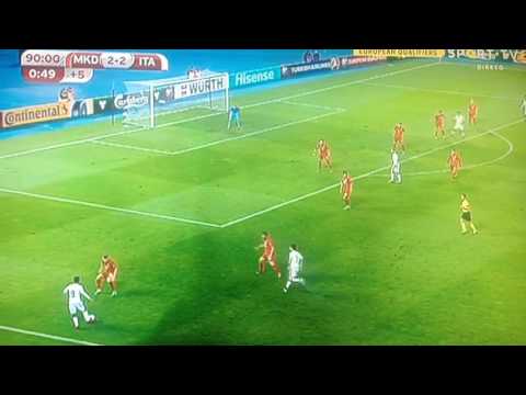 Last minute winner goal Immobile- Macedonia vs Italy 2-3