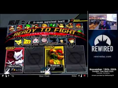 Rewired 2016 Melee Singles Wave 1 Pools - Taj (Mewtwo/Link) vs Woker (Samus)