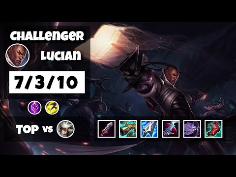 Lucian vs Camille Top 11.17 Challenger S11 Gameplay (7/3/10) - KOREAN