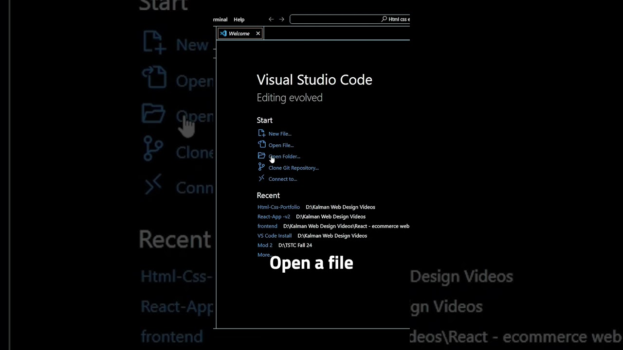 Penjelasan Menu Start VS Code | Tutorial Visual Studio Code untuk Pemula