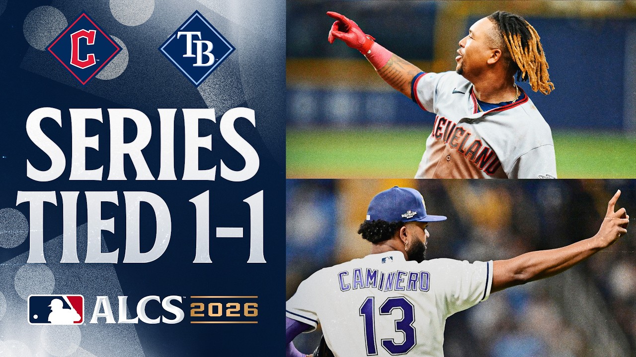 FULL HIGHLIGHTS: The Guardians and Rays split the first two games of the ALCS!