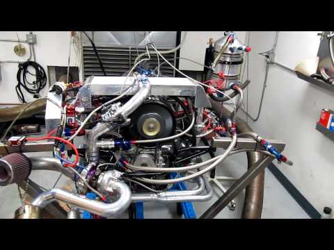69 Porsche 912 Type-4 Turbo Engine starting on dyno