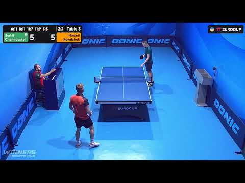 15:55 Serhii Cherniavskyi 3-2 Nazarii Kovalchuk 25.07.2023 TT Euro.Cup Ukraine Star. TABLE 3
