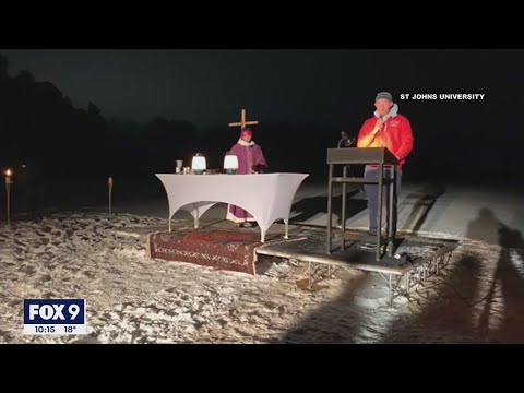 Hundreds gather for Mass on ice held by Minnesota colleges | FOX 9 KMSP