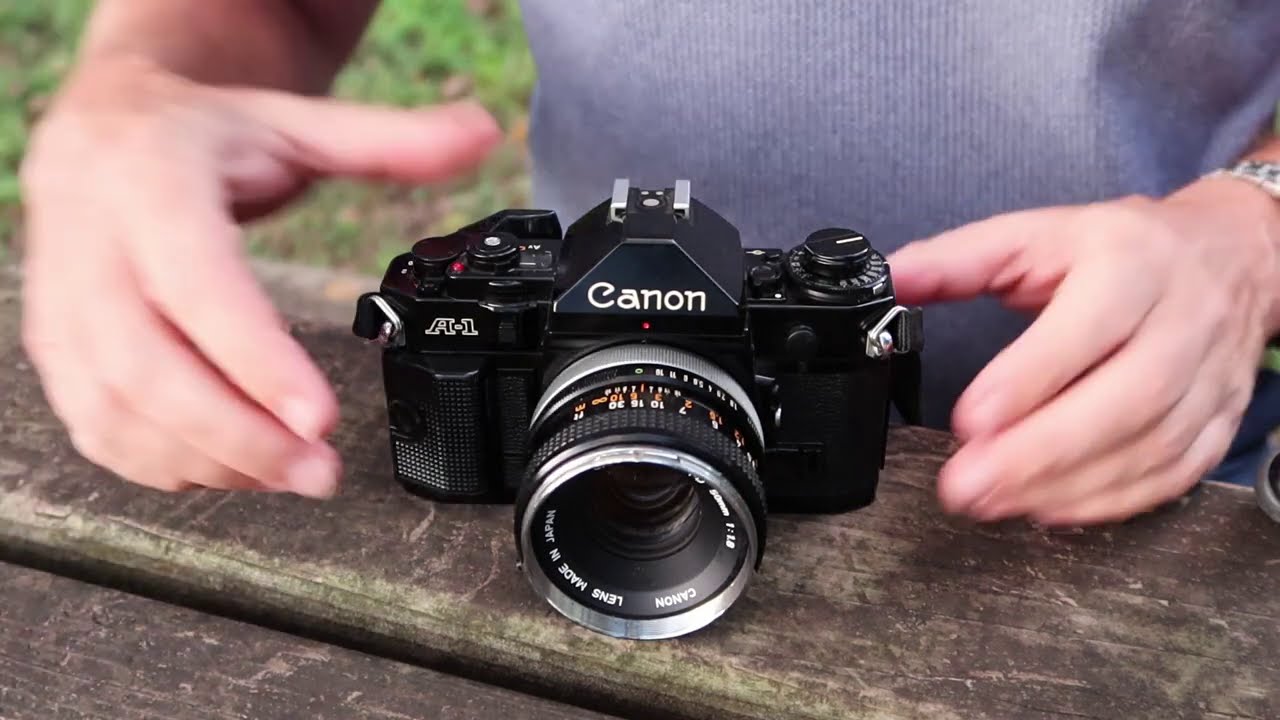 Câmera Analógica Canon A1 com Lente FD 35mm f/3.5 - Clássica e Prec