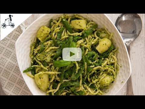 Traditional Trofie Pasta With Genovese Pesto