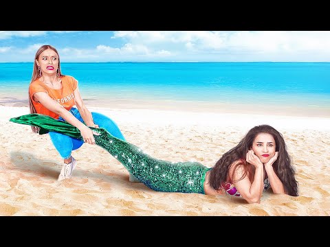 24 HOURS AS A MERMAID CHALLENGE || Funny Mermaid Situations by 123 GO!