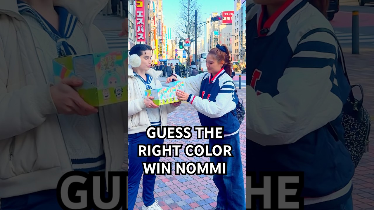 GUESS THE RIGHT COLOR AMD WIN A NOMMI 💕 #shorts #nommi #streetgame #blindbox #tokyo