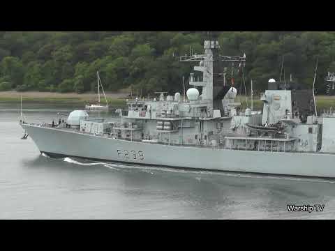 HMS RICHMOND F239 LEAVES DEVONPORT NAVAL BASE AT DEVILS POINT 13-6-22