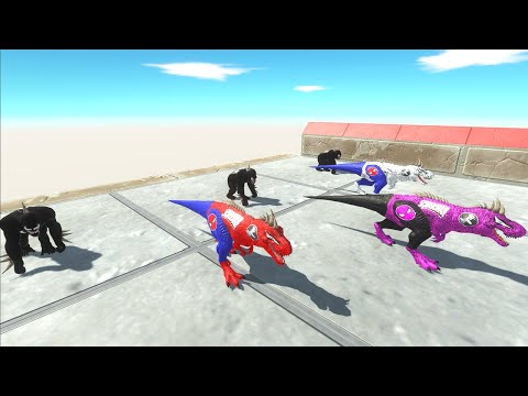 HUNTING FOUND JURASSIC WORLD X3 COLOURS SPIDERMAN T-REX VS X3 VENOM GORO & 3X DEADPOOL CARCHAR