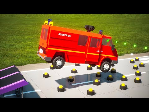 Lego Cars Jumps on Mines #2 | Brick Rigs