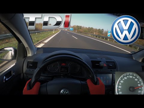 GOLF 5 1.9 TDI 105 HP TOP SPEED DRIVE ON GERMAN AUTOBAHN