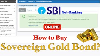 Buy Sovereign Gold Bond from SBI Online | How to Apply SGB from SBI #SGB