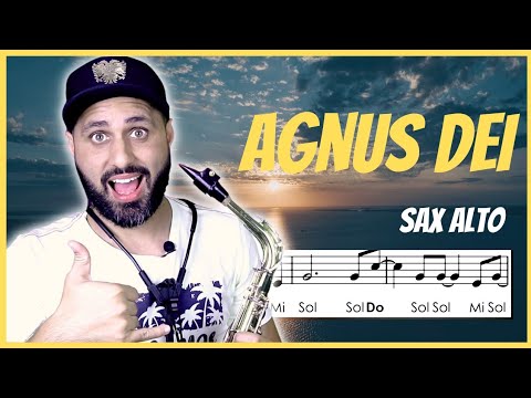 • Agnus Dei | Partitura com notas simplificada - Sax Alto 🎷