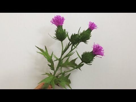 Bella’s Craft/How to make Milk Thistle flower by crepe paper/ Hướng dẫn làm hoa kế sữa giấy nhún