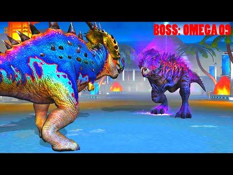 OMEGA 09 VS PACHYGALOSAURUS VS INDPRAPTOR GEN 1 Vs GEN 2 | JURASSIC WORLD THE GAME