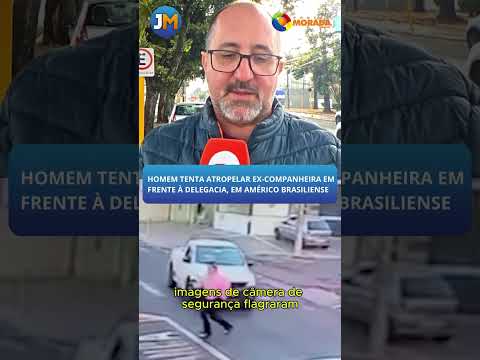 Homem tenta atropelar ex-companheira em frente à delegacia, em Américo Brasiliense.