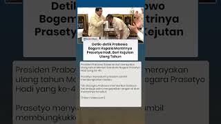 Detik-detik Presiden Prabowo Bogem Mensesneg Prasetyo Hadi, Beri Kejutan Ulang Tahun