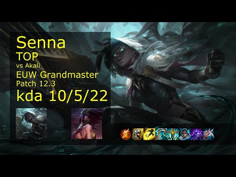 Senna Top vs Akali - EUW 10/5/22 Patch 12.3 Gameplay