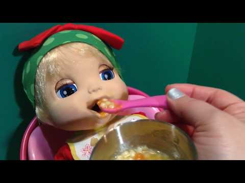 Baby Alive 2006 Doll Beatrix Christmas Outfit and Chicken And Stars Noodle Soup Video