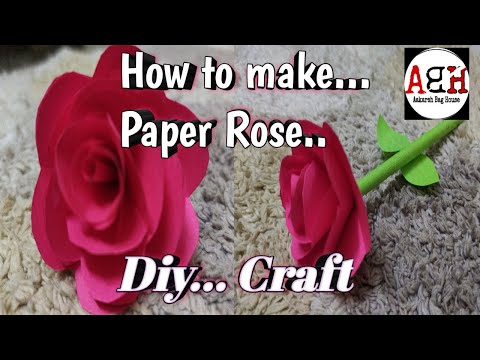 || How To Make Realistic, Easy Paper Rose || Paper Flower DIY ||  गूलाब का फूल घर पर आसीन से ब
