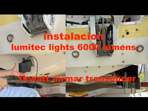 instalacion de luces lumitec 6000 lumens y transducer de 1kwatt