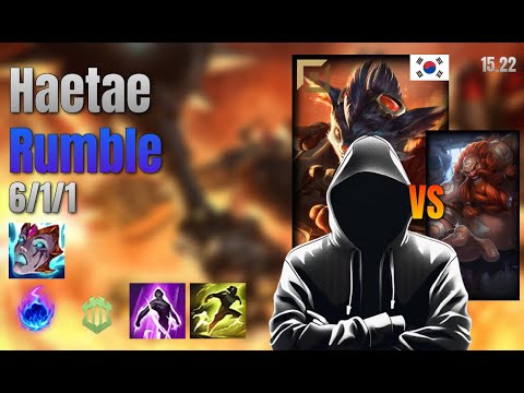 Haetae Top Rumble vs Gragas lol KR solo rank Full Game 15.22 | 해태 럼블 vs 그라가스