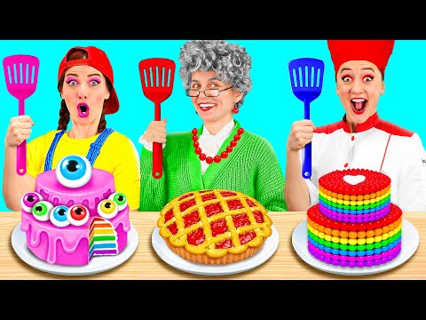 Me vs Grandma Cake Decorating Challenge | Funny Moments by PaRaRa Challenge