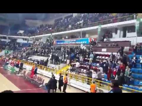 Trabzonspor medical park FIBA EuroChallenge karşılaşması mac sonu kolbastı ve üçlü show