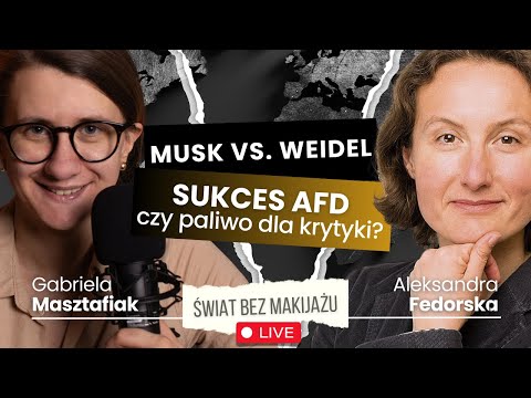 ŚWIAT BEZ MAKIJAŻU - LIVE: Elon Musk vs. Alice Weidel - medialny strzał w dziesiątkę, czy kapiszon?
