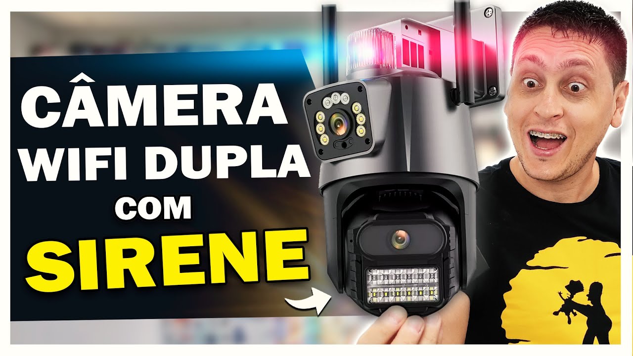 Miniatura da avaliação em vídeo de Câmera de Segurança Wi-Fi Externa Full HD 360 Graus Bivolt