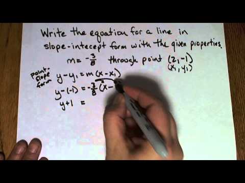 M97  Section 7.4  Finding the equation of a line from a slope and point