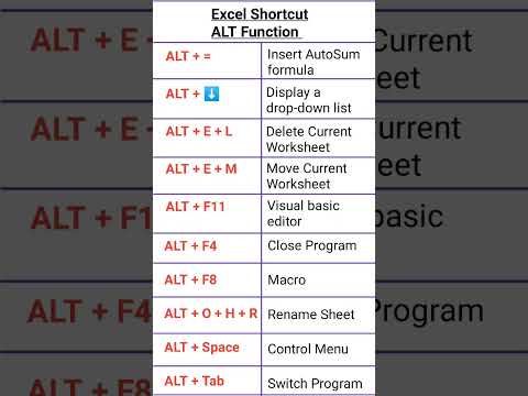ALT Key Use / Excel Shortcut #ytshort #youtubeshorts #shorts