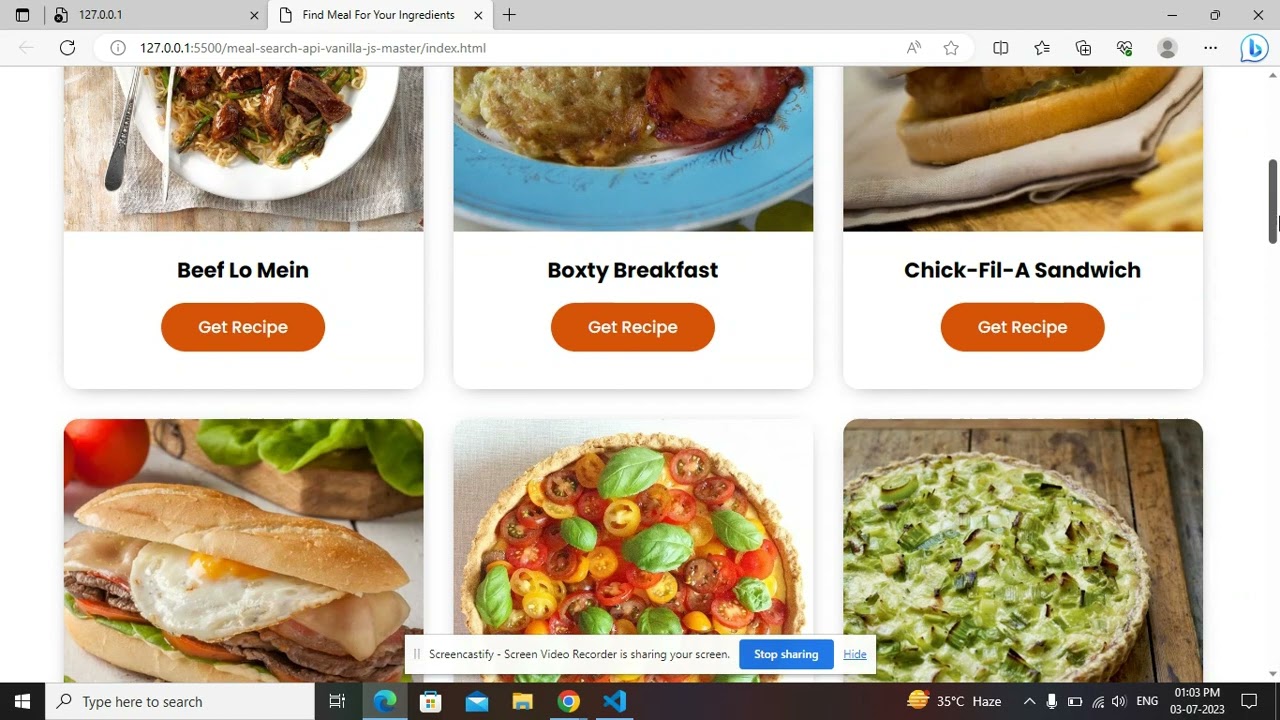 Meals App Using API || Vanilla JS Project
