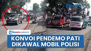 Detik-detik Konvoi Ribuan Pendemo Menuju Kantor Bupati Pati, Dikawal Mobil Kepolisian