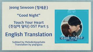 Jeong Sewoon (정세운) - Good Night (Touch Your Heart OST Part 5) [English Subs]