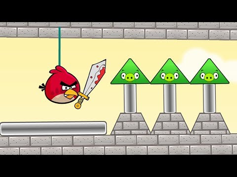 Angry Birds Pigs Out - SPIDER RED THROW OUT ALL TRIANGLE PIGS!