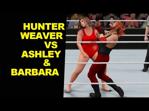 WWE 2K17 Hunter Weaver vs Ashley Graham & Barbara Palvin - 2 on 1 Baywatch Match