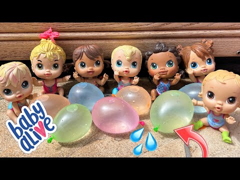 NEW Baby alive crib life dolls Afternoon routine ☀️ playing with water balloons 💦