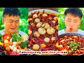 mukbang | Braised Pork | Beef hotpot | Spicy Eggs | prickly pear | fatsongsong and thinermao