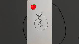 One line drawing || apple 🍎 #art #shorts #shortsvideo #onelinedrawing #fruits #apple #trending #yt