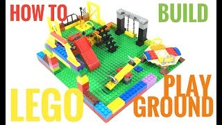 How to build LEGO kids Playground (Slide, Swings, Seesaw, Marry go round)